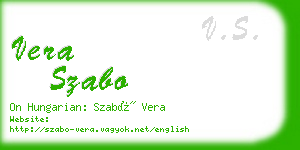 vera szabo business card